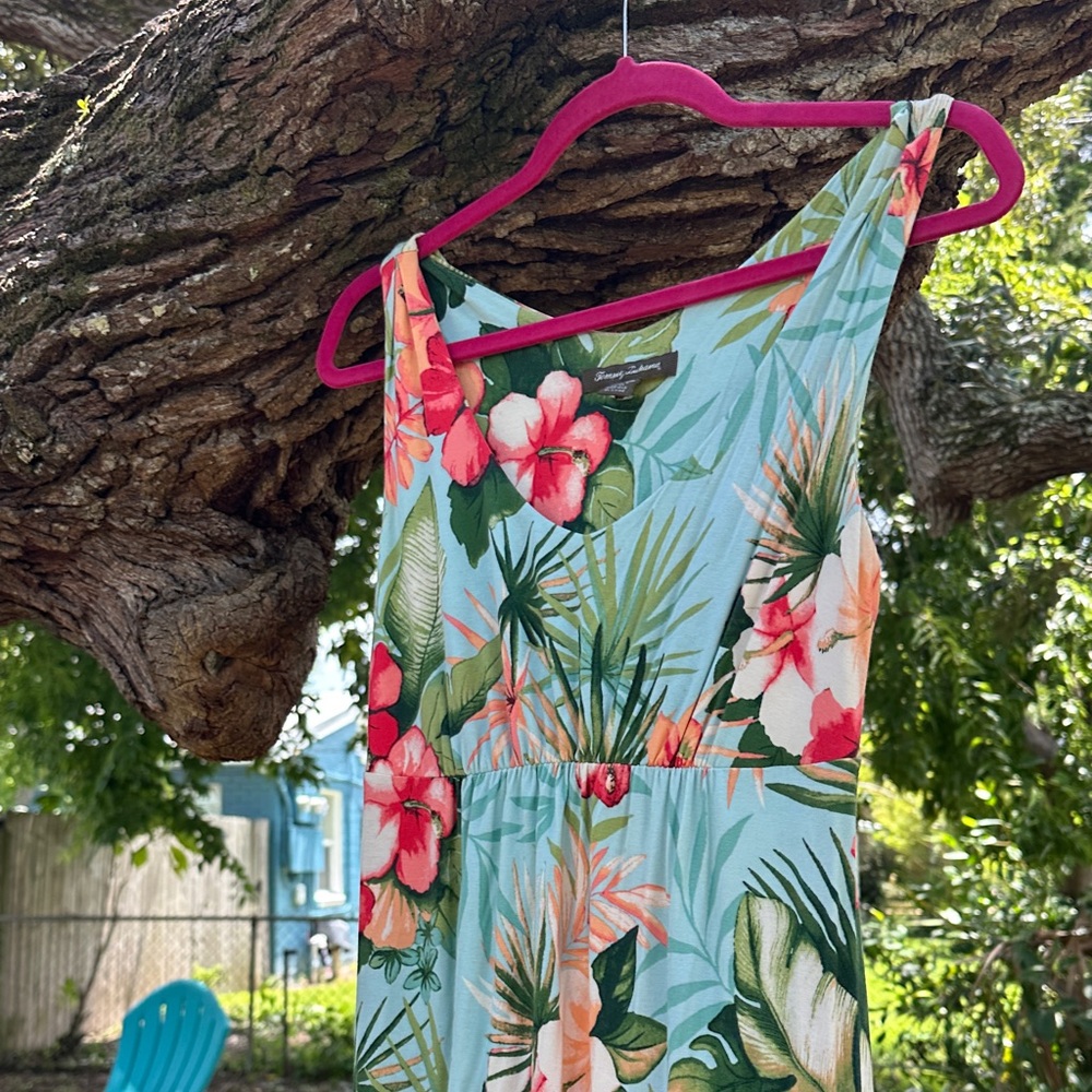 Tommy Bahama Red and Green Floral Dress